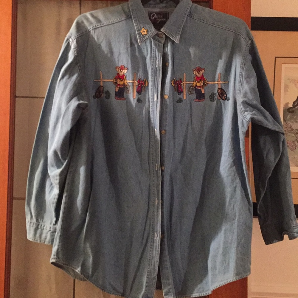 Long sleeve denim shirt